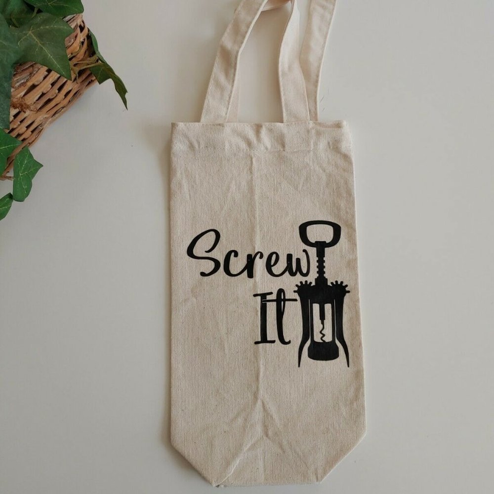 Wine Canvas Tote Bag, Canvas Tote Bag, Wine Gift